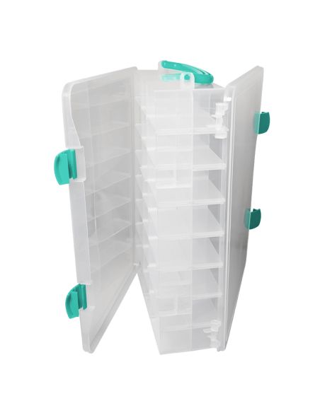 Caja de almacenamiento de doble cara con 48 compartimentos