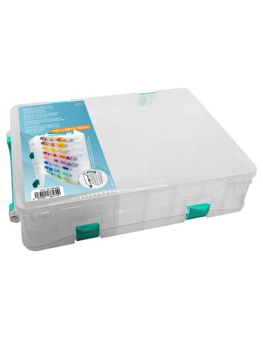 Caja de almacenamiento de doble cara con 48 compartimentos