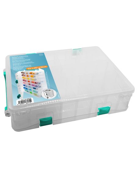 Caja de almacenamiento de doble cara con 48 compartimentos