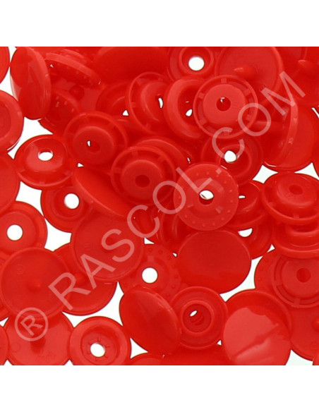Bolsa de 25 broches de resina KAM redondas - Rojo claro