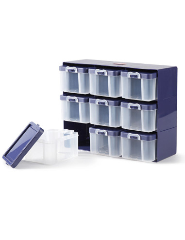 Casillero de almacenamiento con 9 cajas