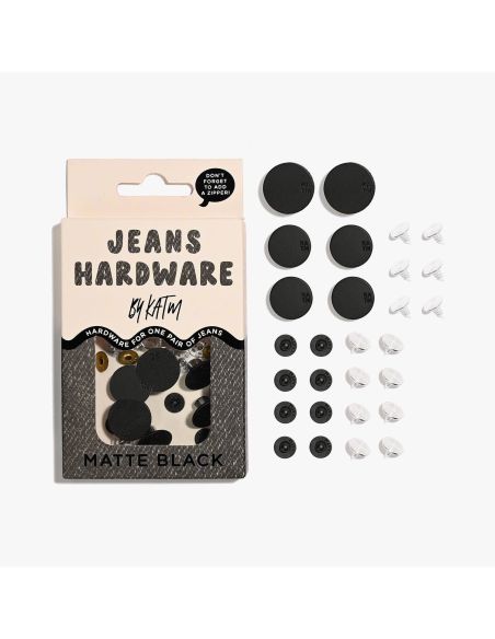 Kit de botones para jeans y remaches - Negro mate