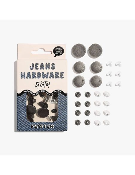 Kit de botones para jeans y remaches - Estaño