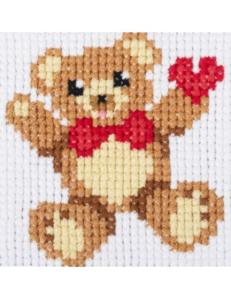 Kit de punto de cruz contado - Oso de peluche