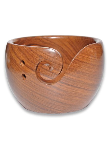 Cuenco para ovillo de lana de madera de shisham duradero