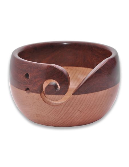 Cuenco para ovillo de lana en madera de haya y sheesham duradero