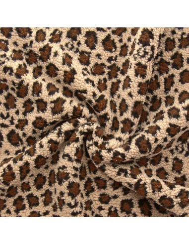 Tejido Teddy leopardo - Beige oscuro
