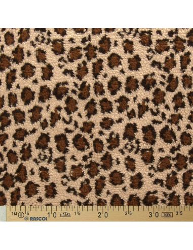 Tejido Teddy leopardo - Beige oscuro