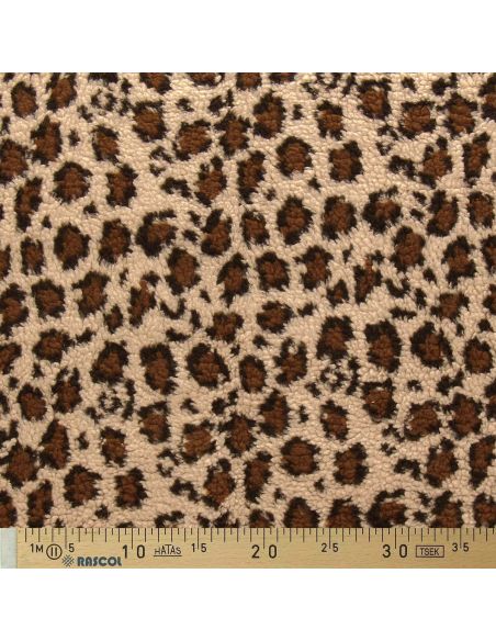 Tejido Teddy leopardo - Beige oscuro