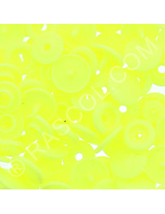 Bolsa de 25 broches de resina KAM redondas - Amarillo fluorescente