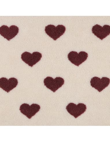 Tejido de peluche Teddy - Corazones rojos