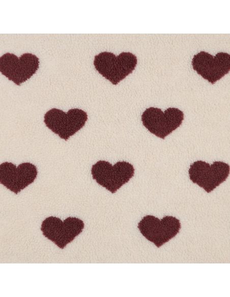 Tejido de peluche Teddy - Corazones rojos