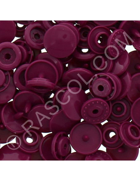 Bolsa de 25 broches de resina KAM redondas - Burdeos