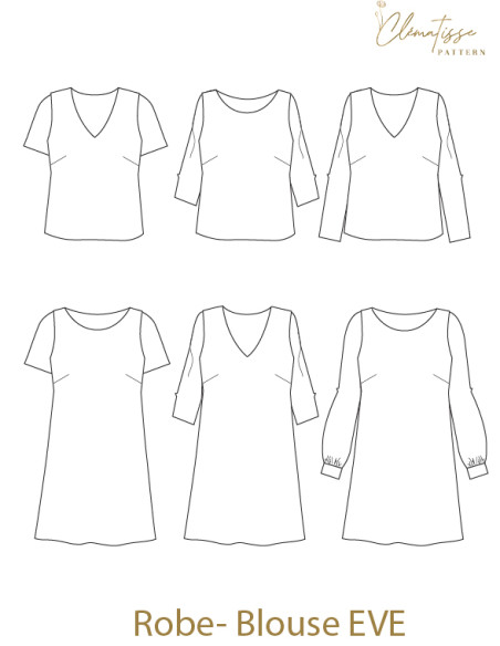 Patron de blouse-robe Eve - Clématisse Pattern