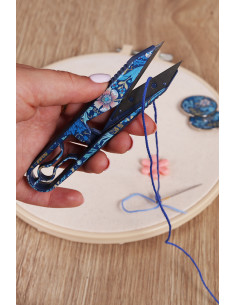 Corta hilos 11 cm - Colección flores azules 2