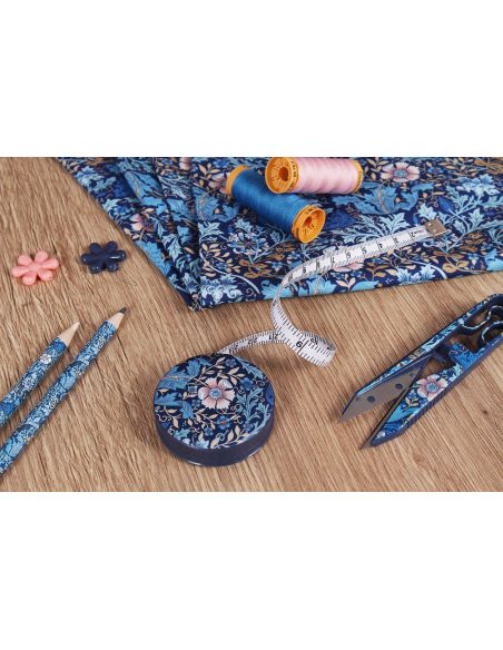 Cinta métrica retráctil 150 cm - Colección flores azules
