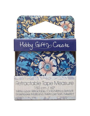Cinta métrica retráctil 150 cm - Colección flores azules