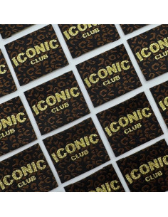 Lote de 5 etiquetas tejidas para coser Iconic Club
