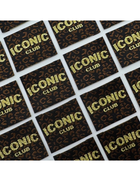 Lote de 5 etiquetas tejidas para coser Iconic Club