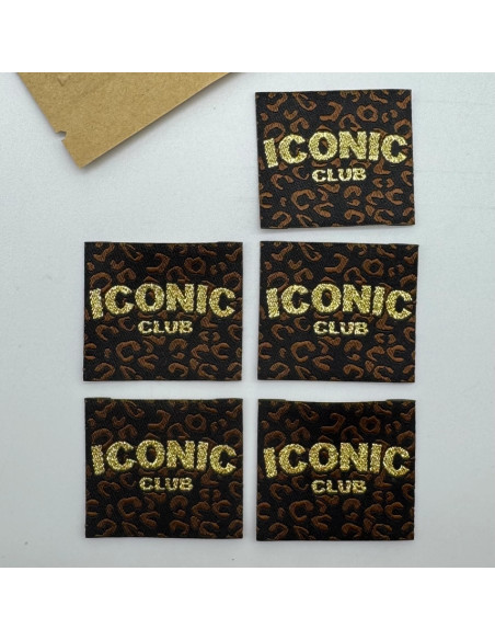 Lot de 5 étiquettes tissées à coudre Iconic Club