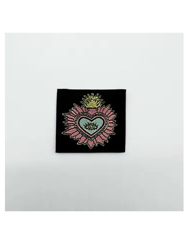 Lot de 5 étiquettes tissées à coudre Ex Voto - Noir