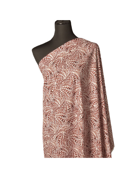 Tejido popelina de algodón fantasía - Plumas marrones