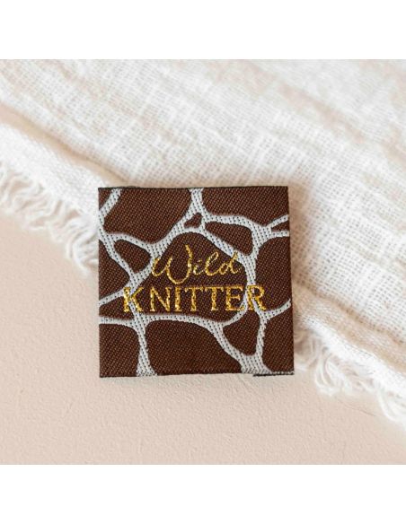 Etiqueta tejida para coser Wild knitter