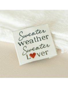 Etiqueta tejida para coser Clima de suéter