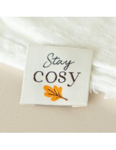 Etiqueta tejida para coser Stay cosy