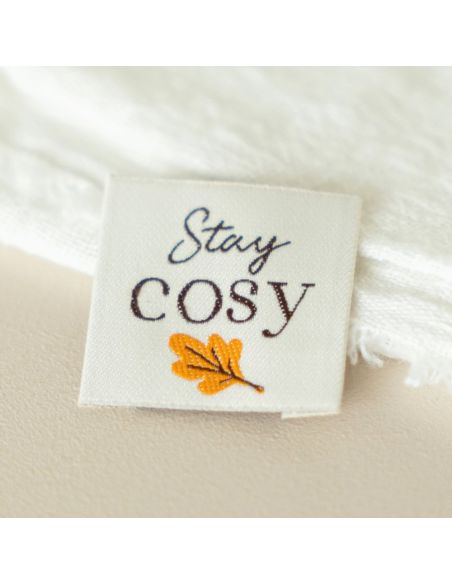 Etiqueta tejida para coser Stay cosy