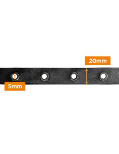 Cinta de imitación de cuero negro con ojales de cañón de fusil – 20 mm 2
