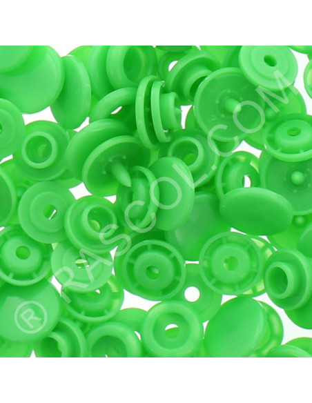Bolsa de 25 botones de resina KAM redondos - Verde claro