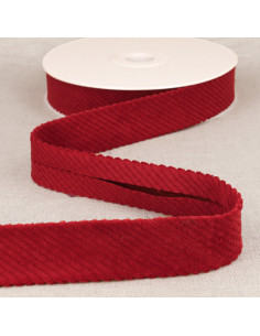 Cinta de terciopelo de canalé grueso - Rojo