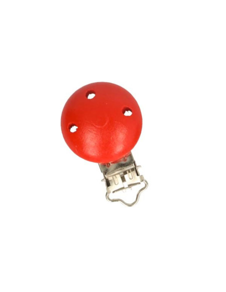 Clip sujetador de chupete de madera - Rojo
