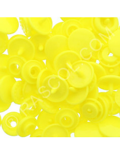 Bolsa de 25 botones de resina KAM redondos - Amarillo limón