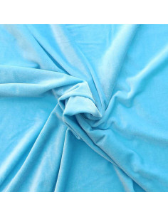 Tejido de terciopelo elástico - Azul aqua