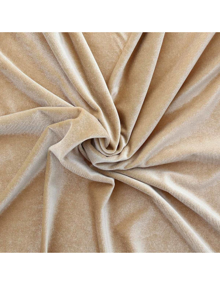 Tejido de terciopelo elástico - Beige