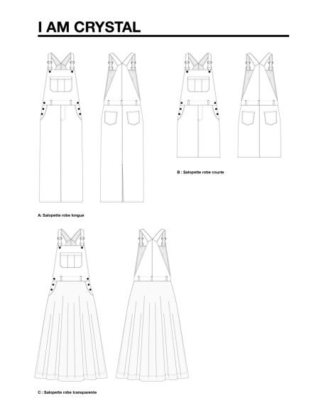Patrón de petos, faldas y vestidos Crystal - I am patterns