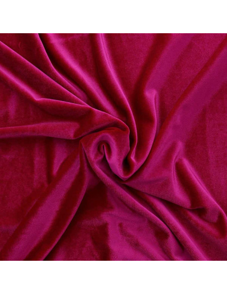 Tejido de terciopelo elástico - Fucsia