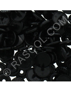 Bolsa de 25 broches de resina KAM redondas - Negro