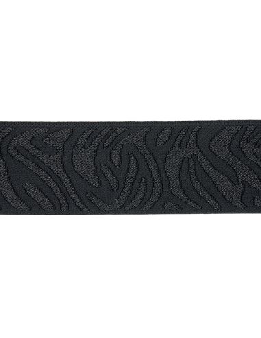 Elástico cebra - Negro y lurex negro