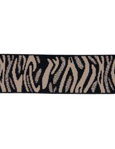 Elástico cebra - Beige y marrón lúrex plateado 2