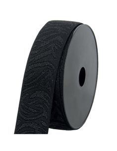 Elástico cebra - Negro y lurex negro