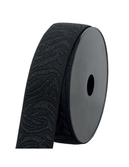 Elástico cebra - Negro y lurex negro