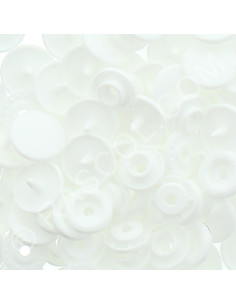 Bolsa de 25 broches de resina KAM redondas - Blanco