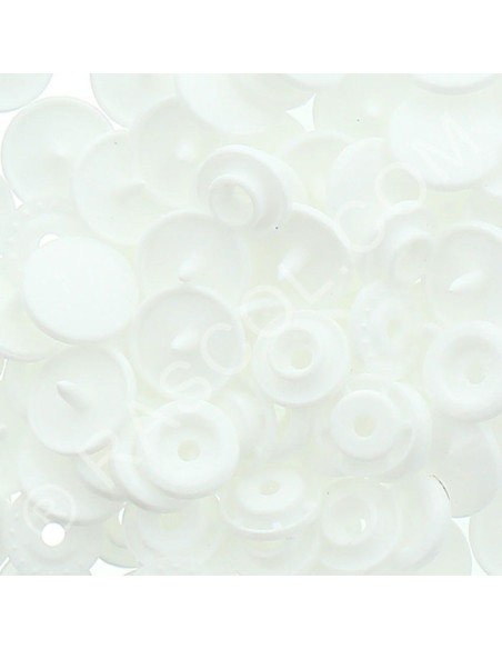 Bolsa de 25 broches de resina KAM redondas - Blanco