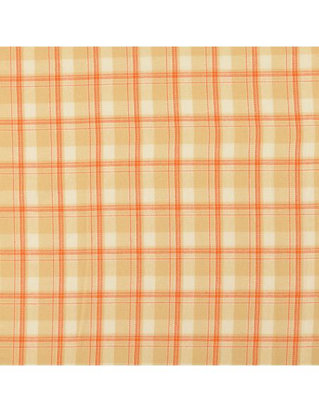Tela de franela tartán escocés - Beige con rayas naranjas