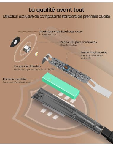Lámpara manos libres de cuello recargable Rascol