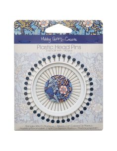 Disco de 40 alfileres con cabeza de plástico - Colección flores azules