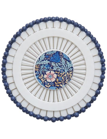 Disco de 40 alfileres con cabeza de plástico - Colección flores azules